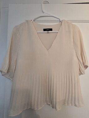 Lulu's Appreciate The Aesthetic Ivory Pleated Plisse Top